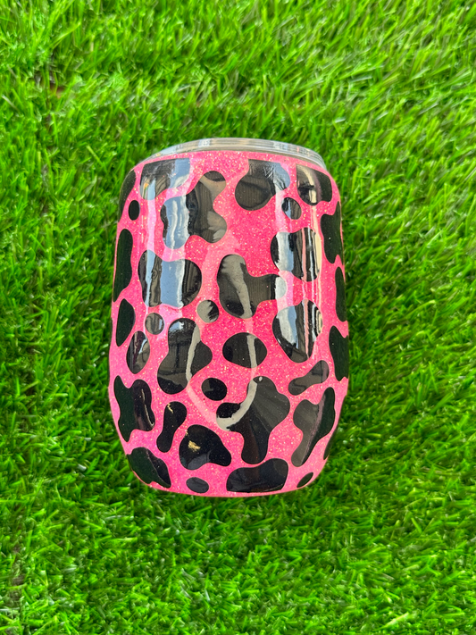 Cow Print - Epoxy Wine Tumbler