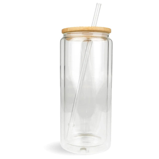 20oz GLASS Glitter Snowglobe Cup
